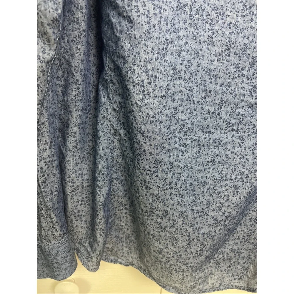 Banana Republic Men's Shirt Sz Large Soft Wash Tailored Slim Fit Blue Floral A38